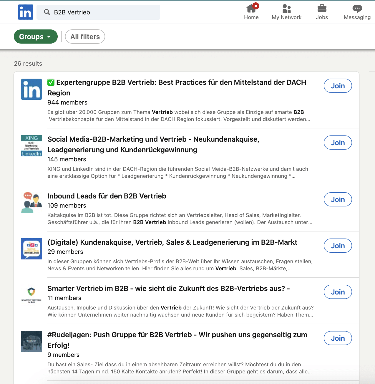 LinkedIn Groups DE