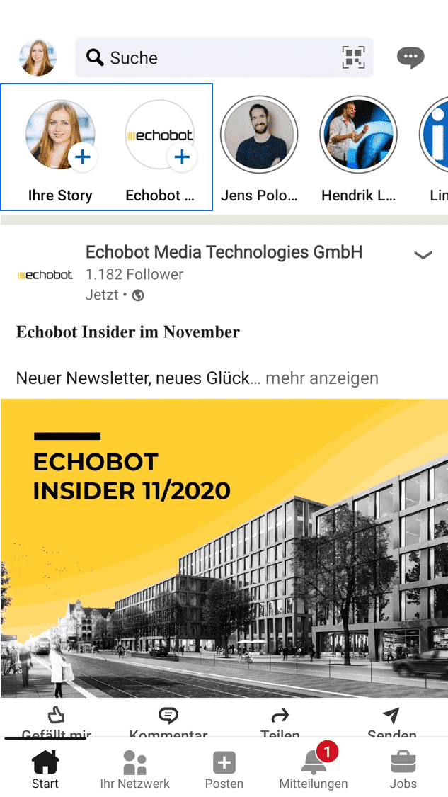 Create LinkedIn Story LinkedIn Story erstellen