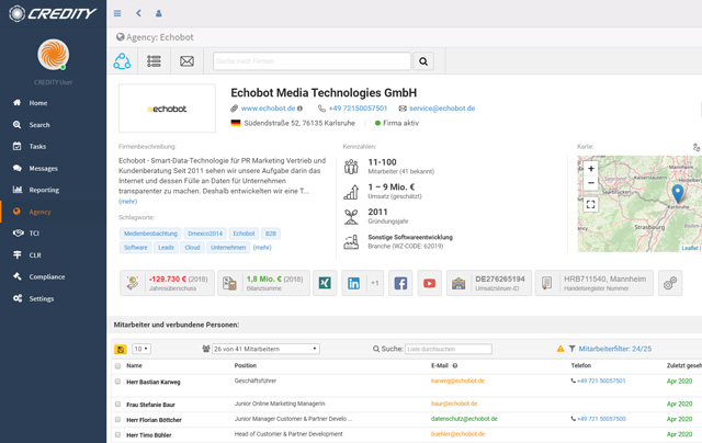 Integration von Echobot CONNECT in CREDITY