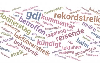 Bahnstreik Tagcloud