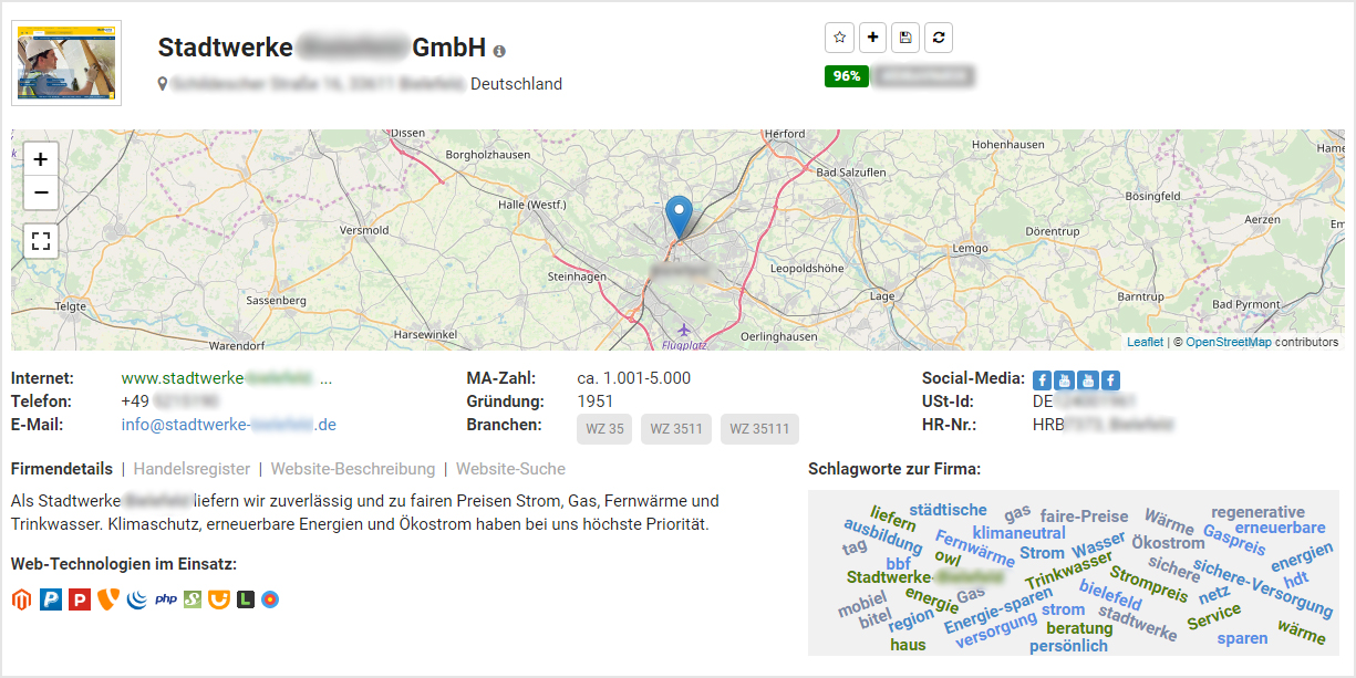 Firmenübersicht in CONNECT
